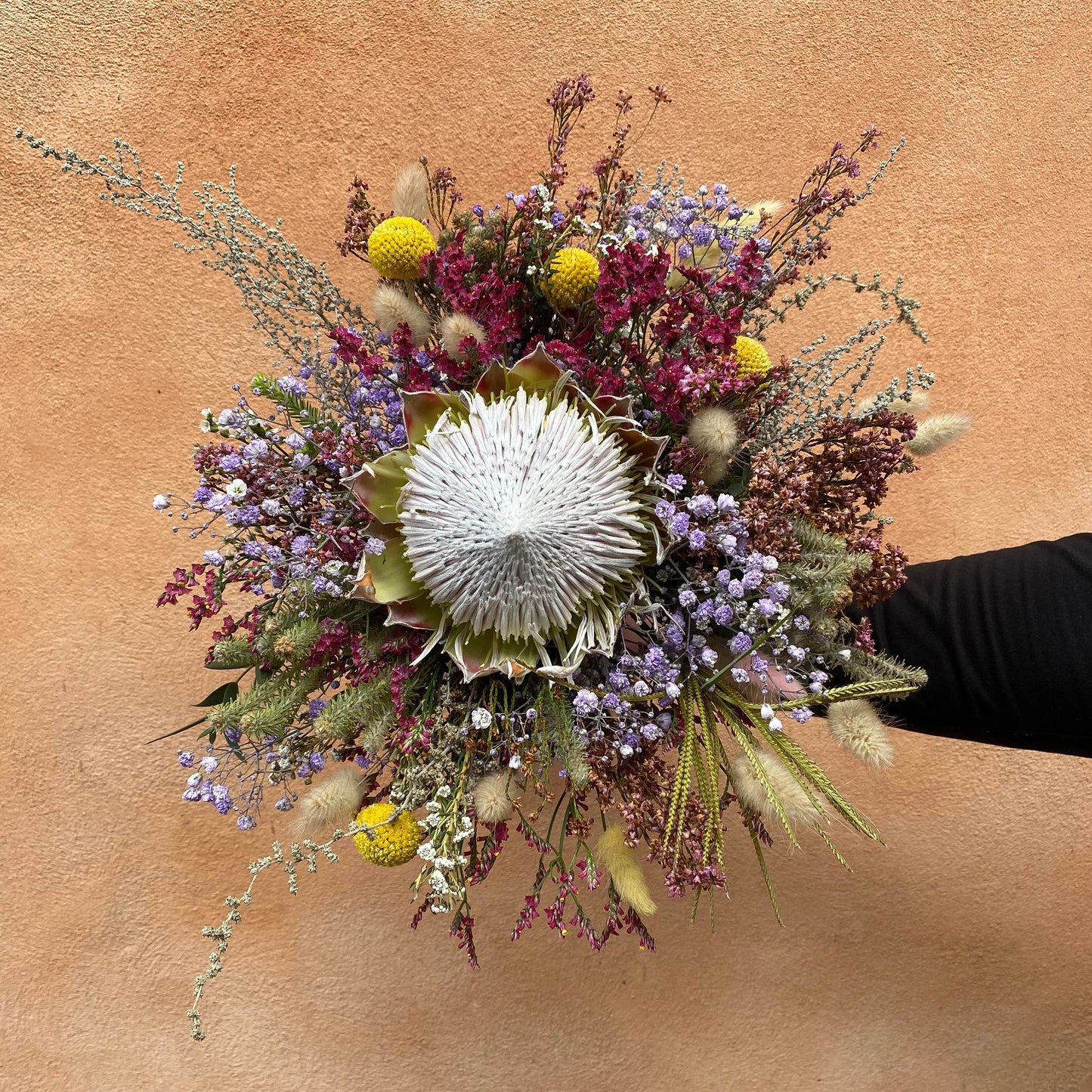 Buket med tørrede blomster