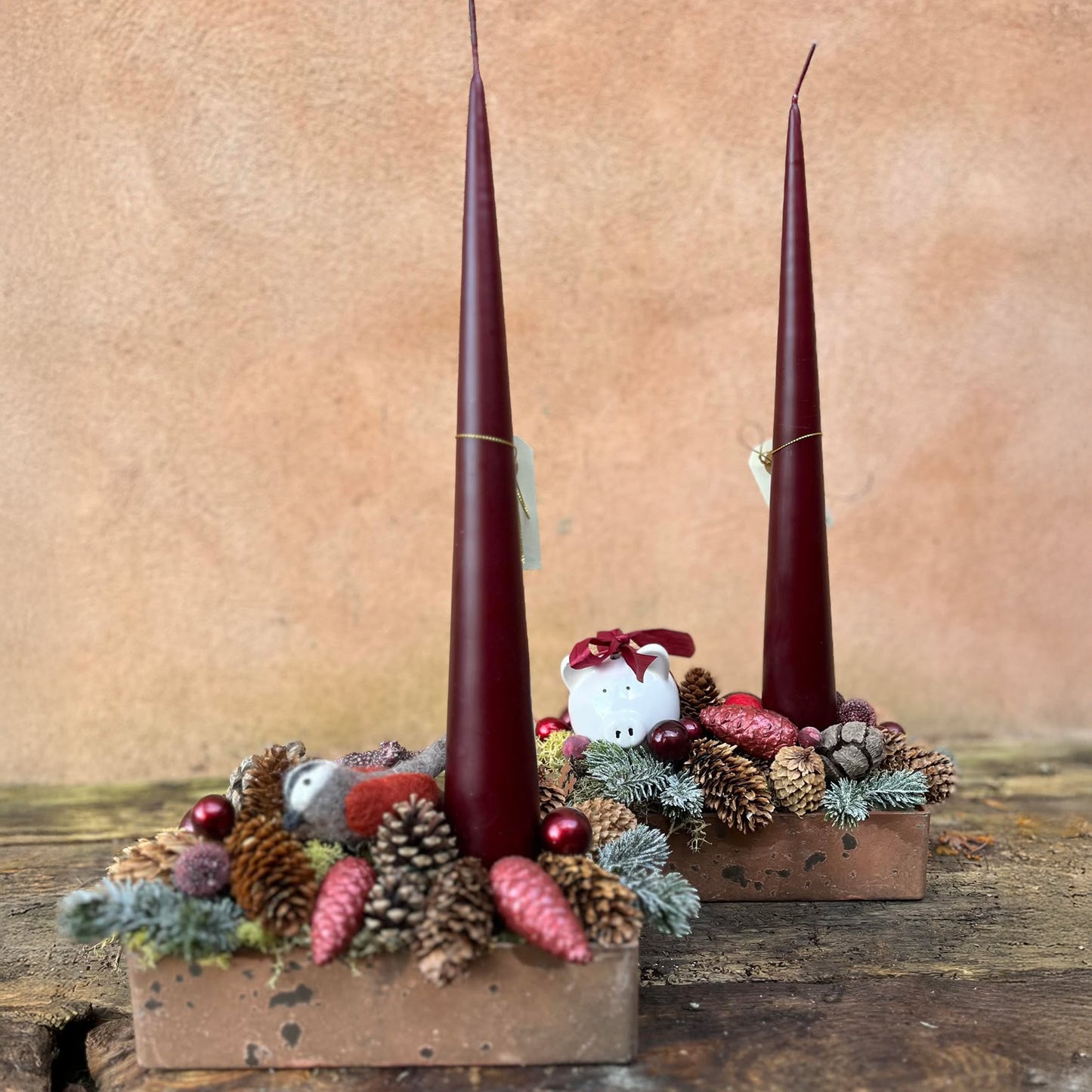 Juledekoration med et lys