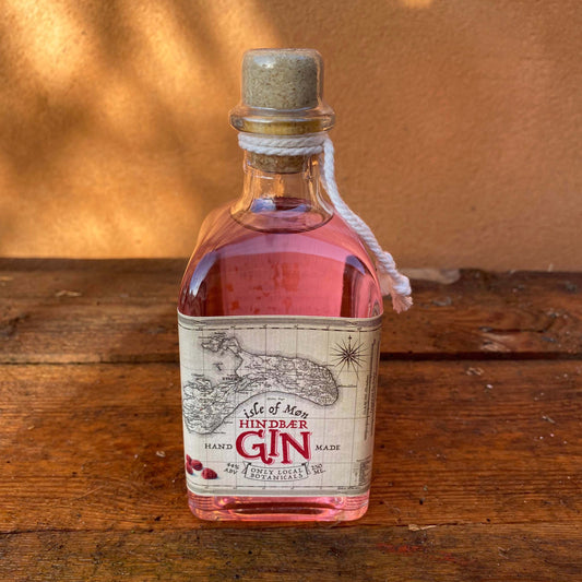 Hindbærgin 250 ml fra Isle of Møn. Lokalproduceret specialitet.