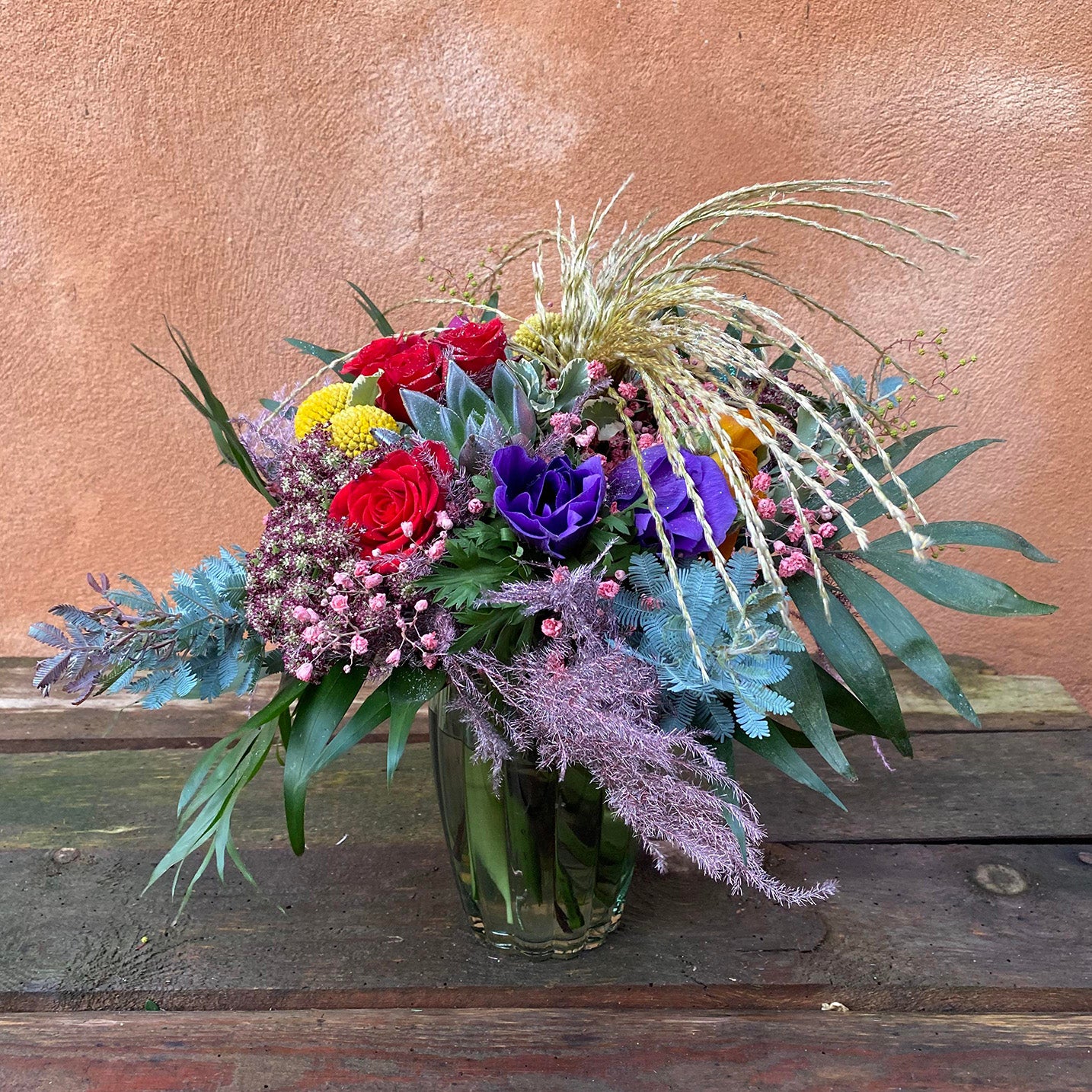 Farverig nytårsbuket