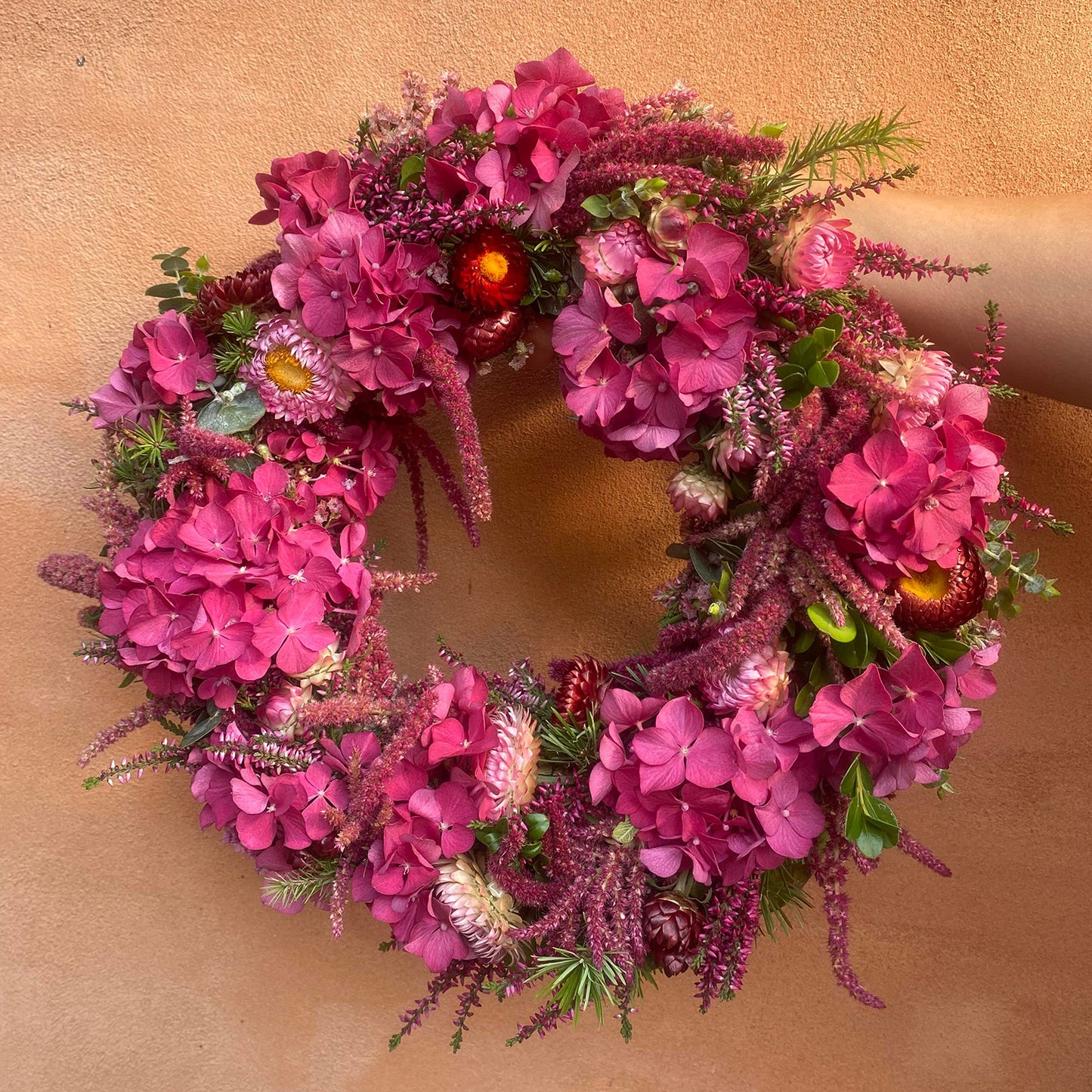 Efterårskrans med hortensia