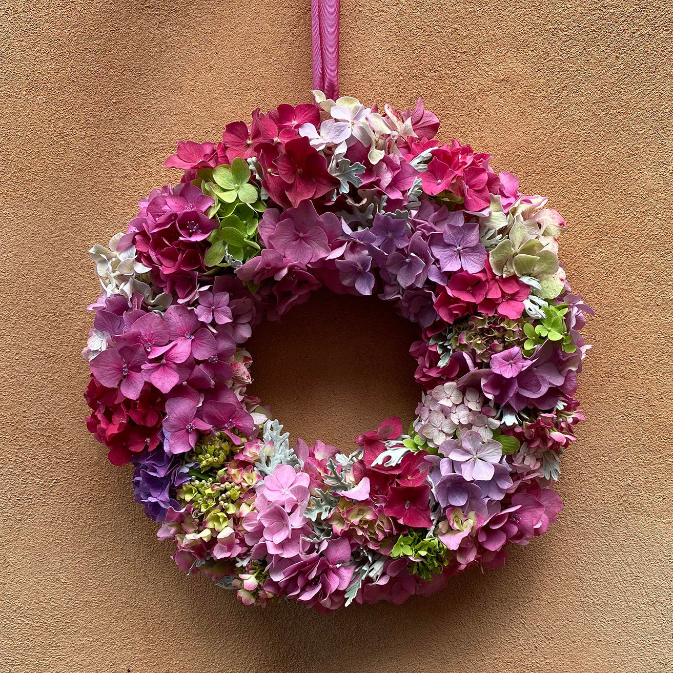 Krans med hortensia