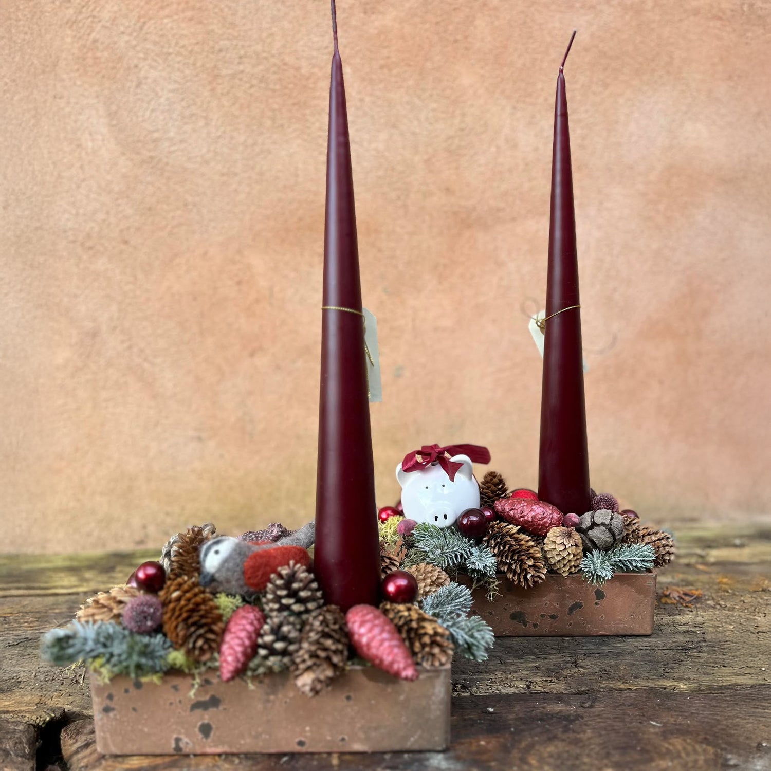 Juledekoration med et lys