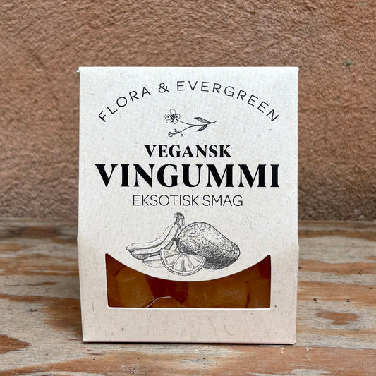 Vegansk vingummi med eksotisk smag