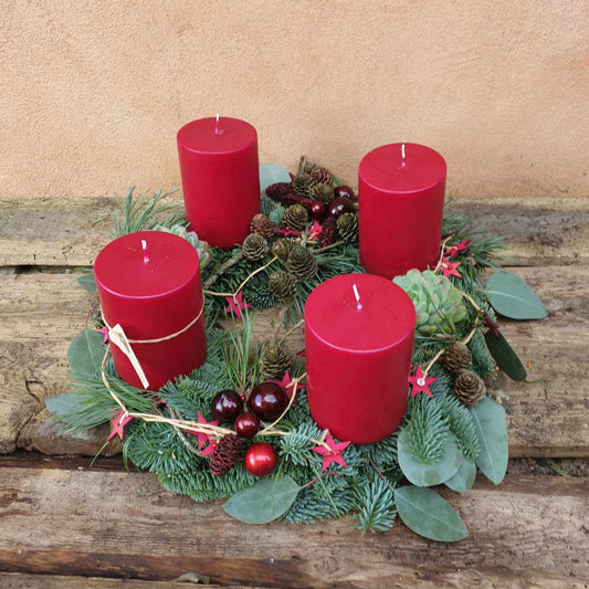 Adventskrans med bloklys