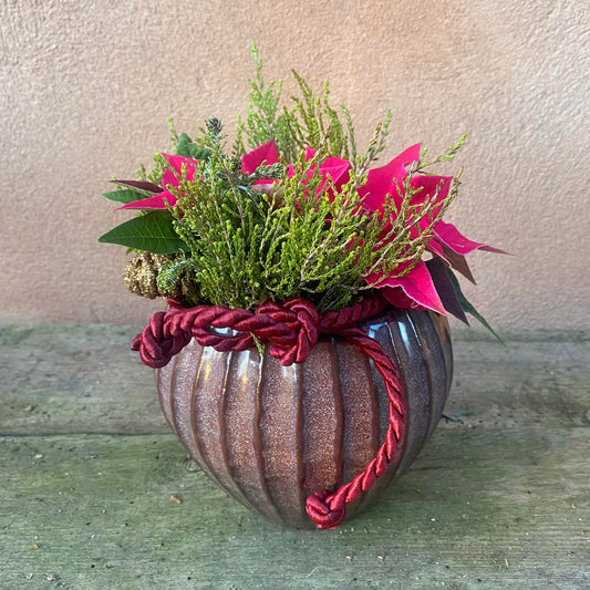 Dekoration med julestjerne, rosa