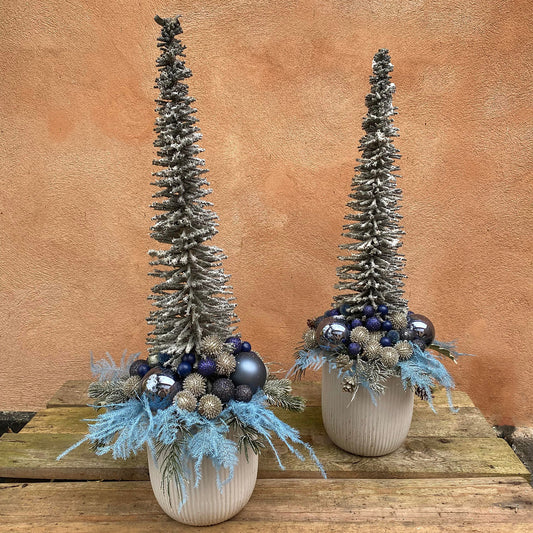 Juledekoration i blålige nuancer